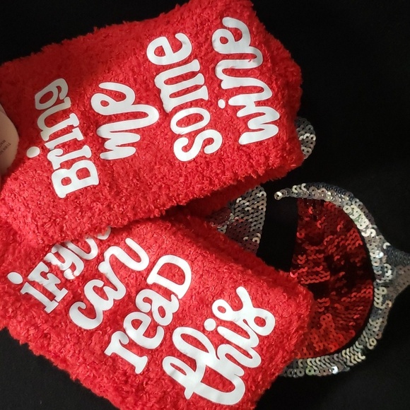 Philosophy Republic Clothing NWT Sequined Wine Glass Sweatshirt with Soc… - Picture 3 of 7